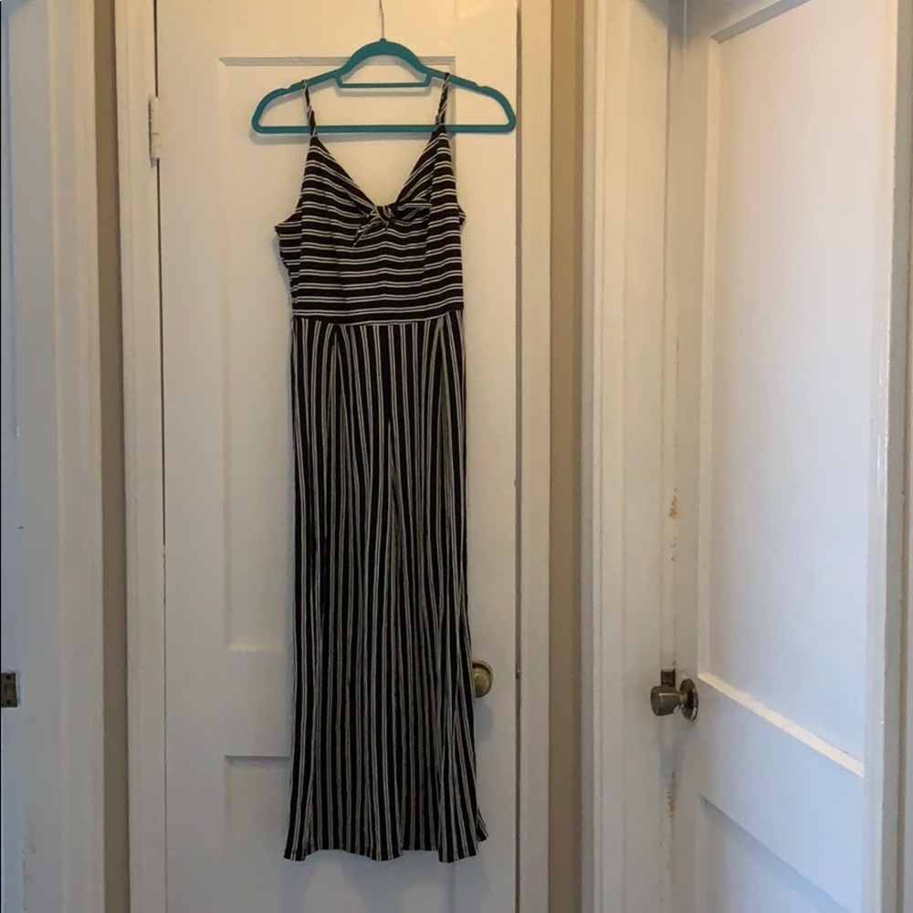 Striped Jumpsuit with Bow